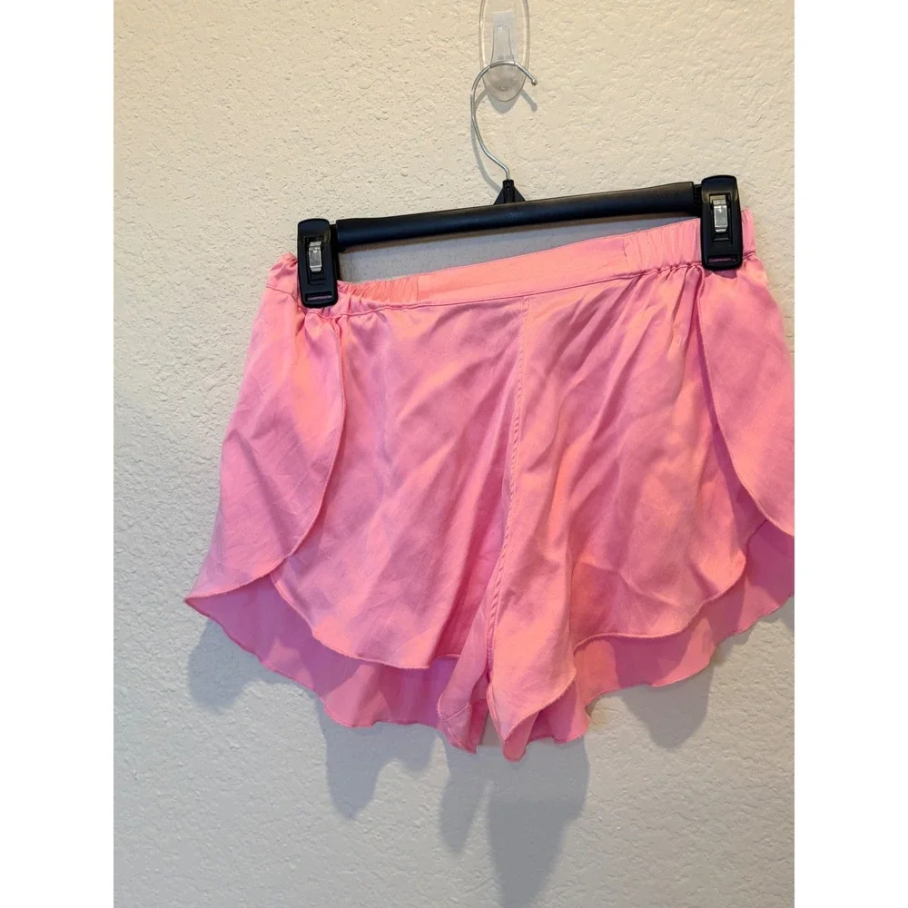 Lunya Washable Silk Tank & Shorts Tulip Back Pajama Set in Etude Pink XS